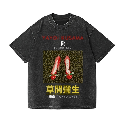 Yayoi Kusama Shoes Vintage Wash Japanese Design T-Shirt