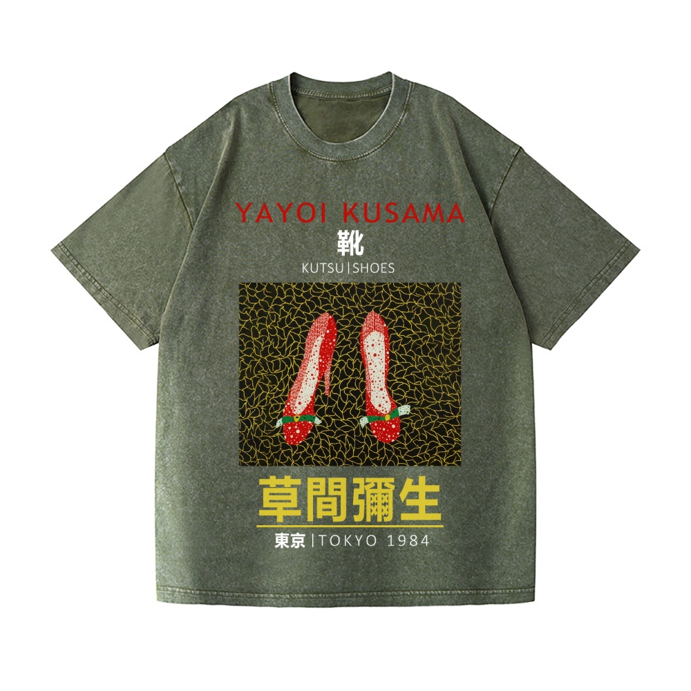 Yayoi Kusama Shoes Vintage Wash Japanese Design T-Shirt