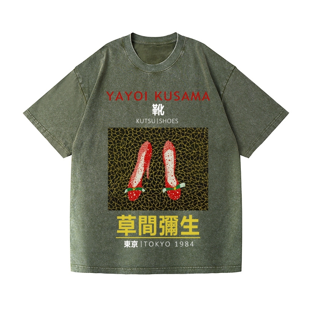 Yayoi Kusama Shoes Vintage Wash Japanese Design T-Shirt