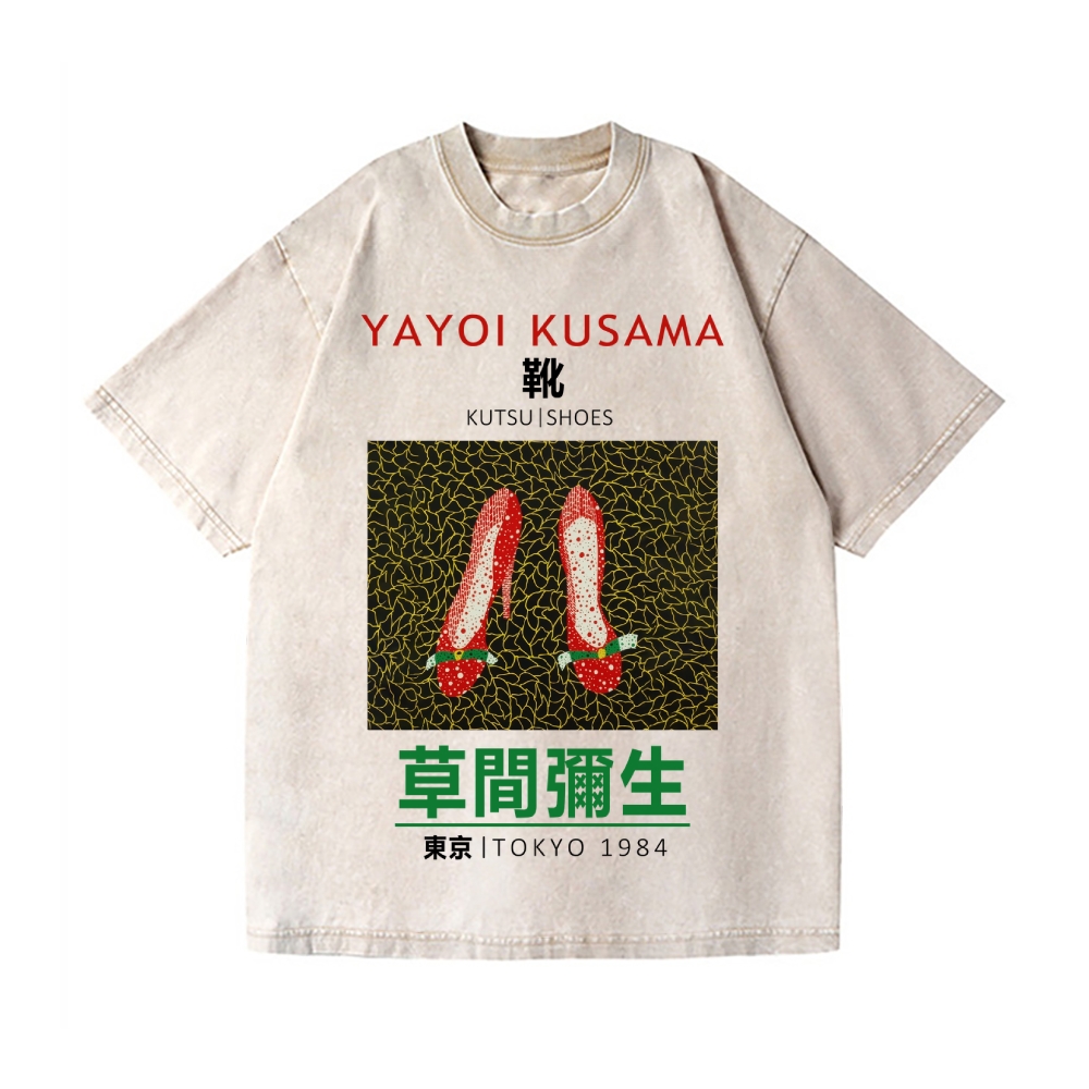Yayoi Kusama Shoes Vintage Wash Japanese Design T-Shirt