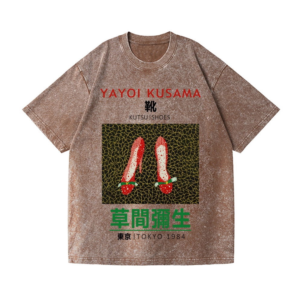 Yayoi Kusama Shoes Vintage Wash Japanese Design T-Shirt