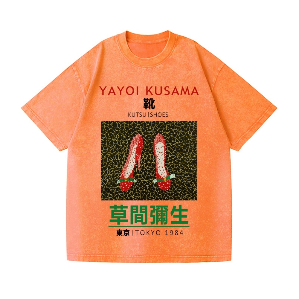 Yayoi Kusama Shoes Vintage Wash Japanese Design T-Shirt