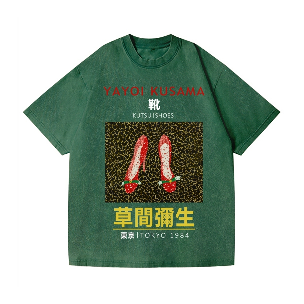 Yayoi Kusama Shoes Vintage Wash Japanese Design T-Shirt