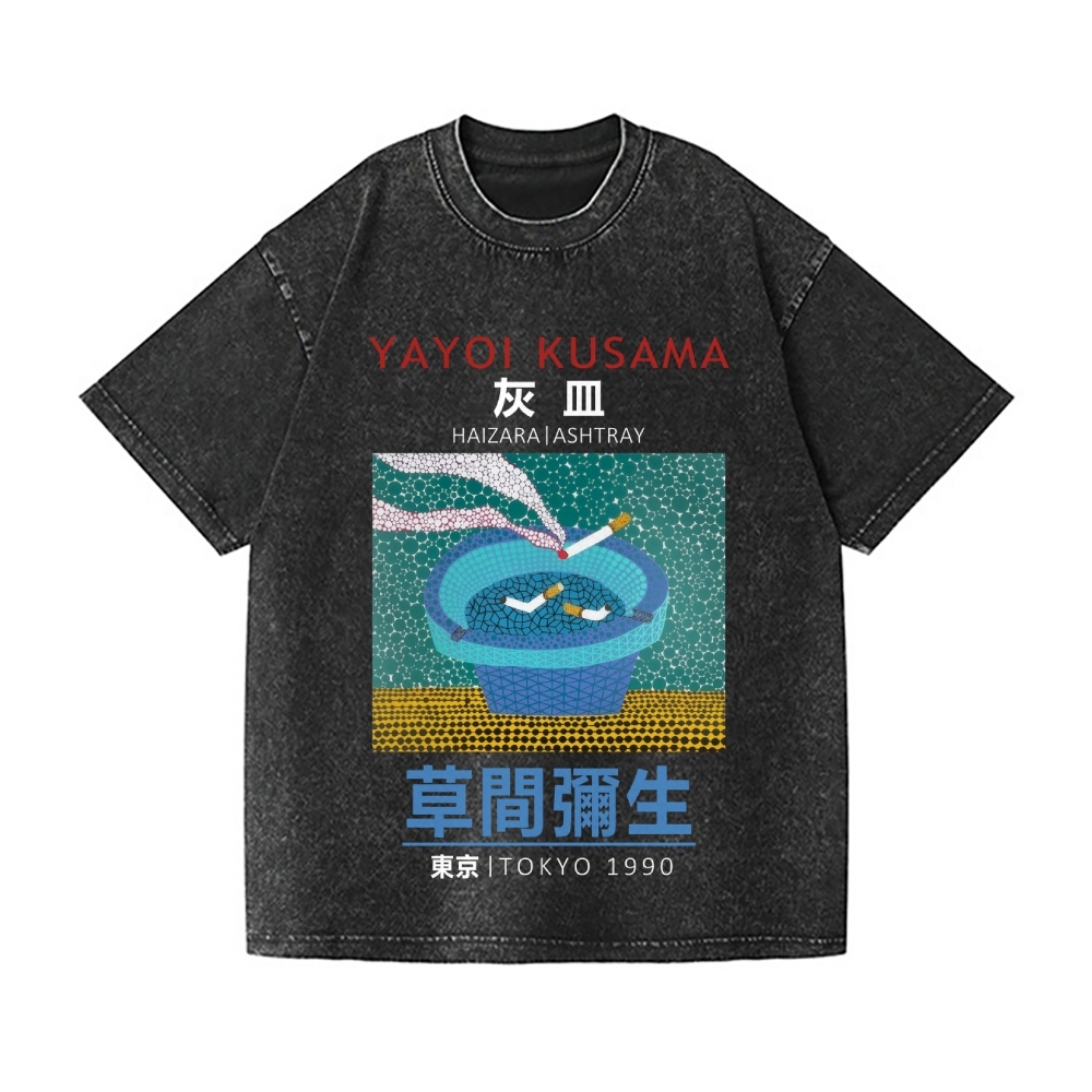 Yayoi Kusama Dots Ashtray Vintage Wash Japanese Design T-Shirt