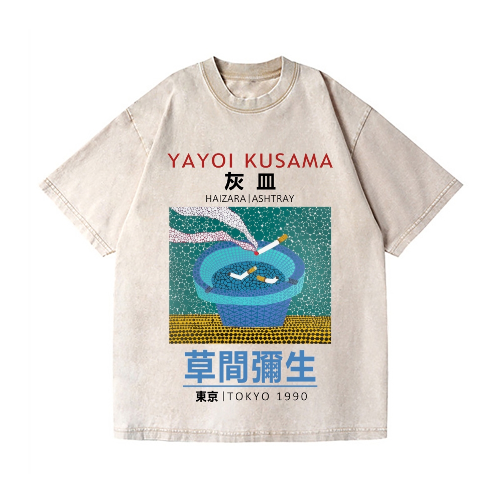 Yayoi Kusama Dots Ashtray Vintage Wash Japanese Design T-Shirt