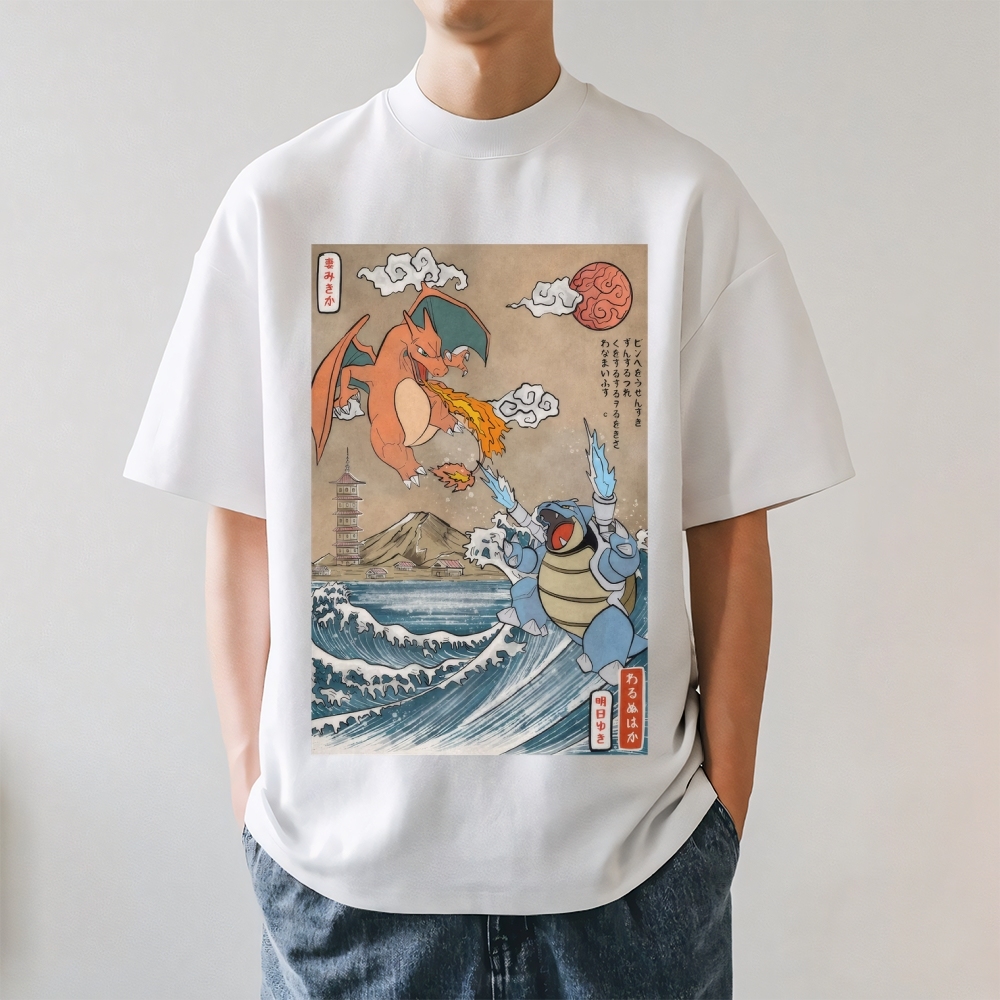 Charizard & Blastoise Ukiyoe Japanese Style Classic Tee
