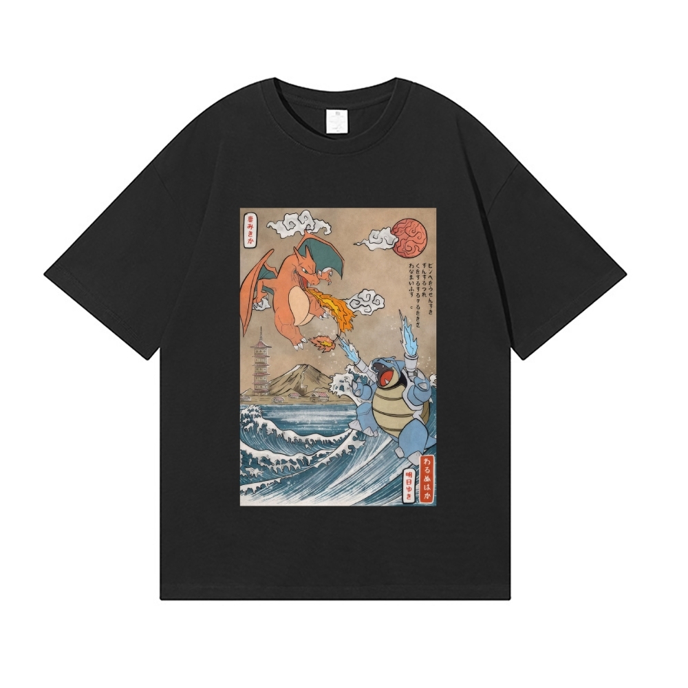 Charizard & Blastoise Ukiyoe Japanese Style Classic Tee