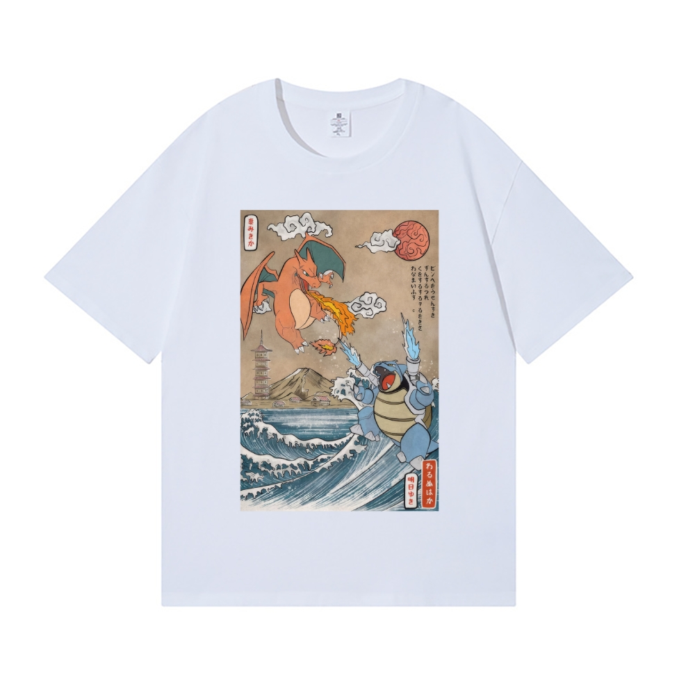 Charizard & Blastoise Ukiyoe Japanese Style Classic Tee
