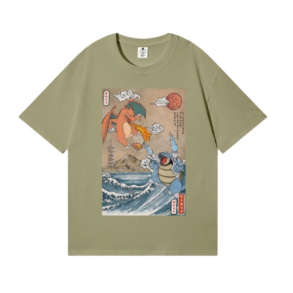 Charizard & Blastoise Ukiyoe Japanese Style Classic Tee