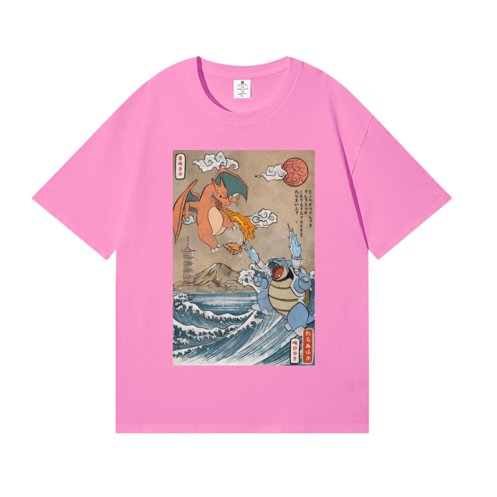 Charizard & Blastoise Ukiyoe Japanese Style Classic Tee