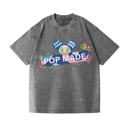 Pop-made Sunflower Vintage Wash Japanese Design T-Shirt