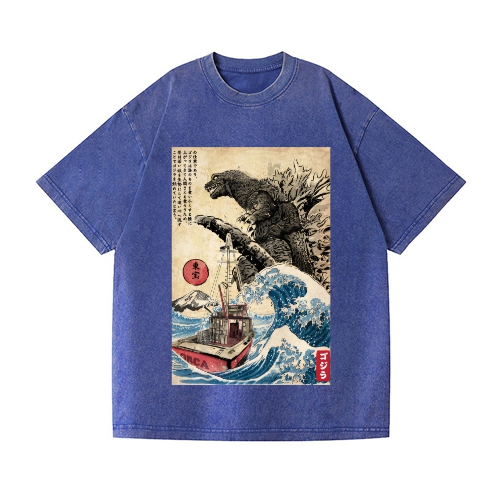 Kaiju Vintage Wash Japanese Design T-Shirt
