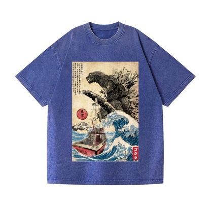 Kaiju Vintage Wash Japanese Design T-Shirt