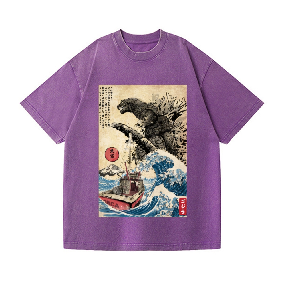 Kaiju Vintage Wash Japanese Design T-Shirt