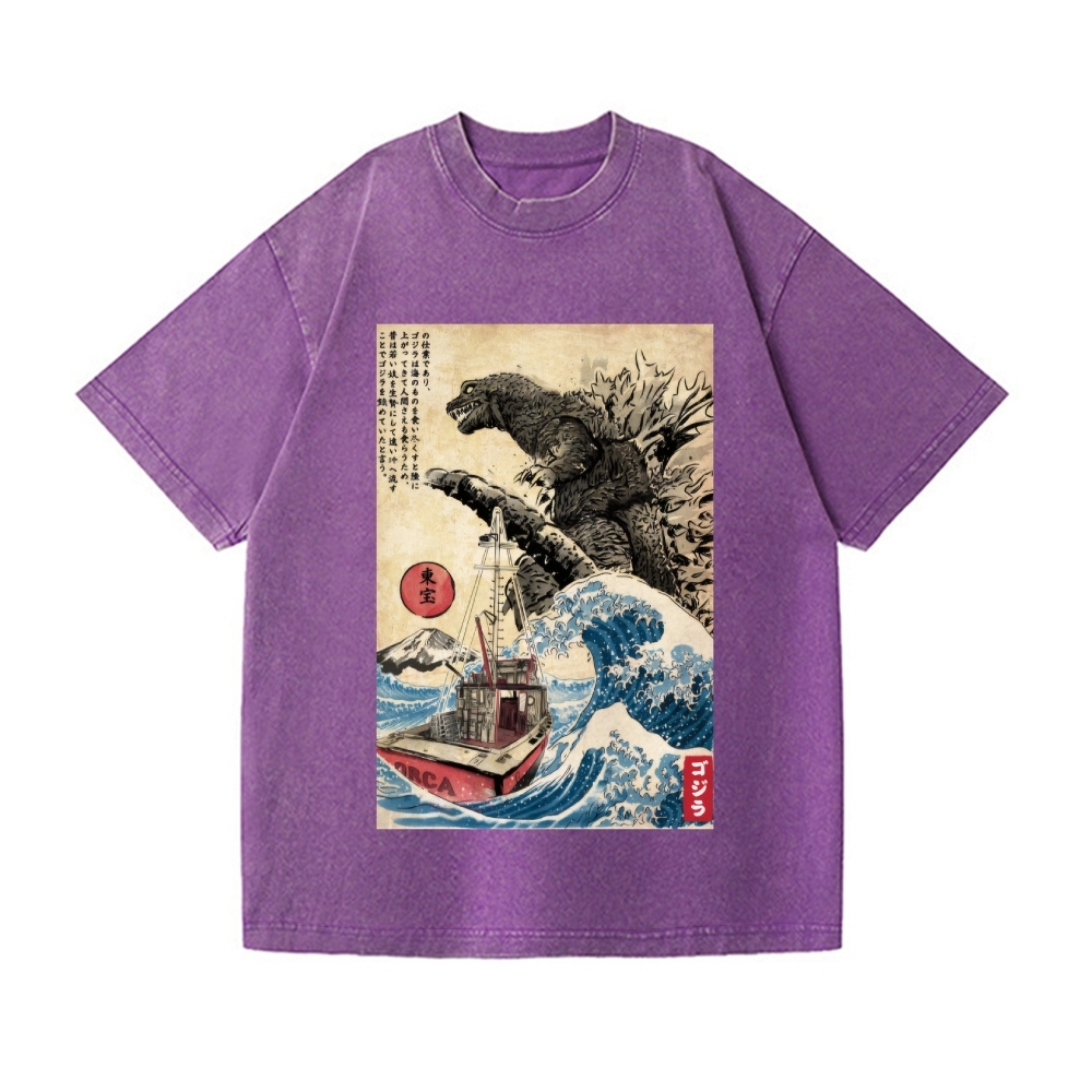 Kaiju Vintage Wash Japanese Design T-Shirt