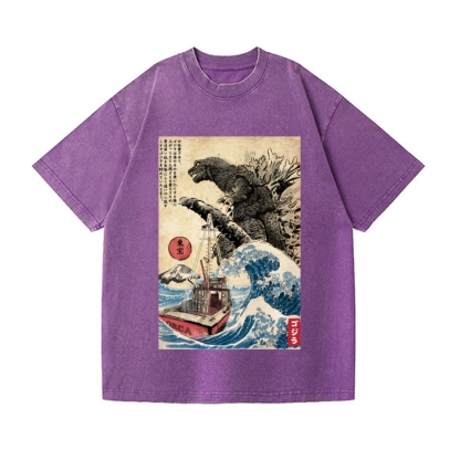 Kaiju Vintage Wash Japanese Design T-Shirt