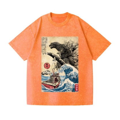 Kaiju Vintage Wash Japanese Design T-Shirt