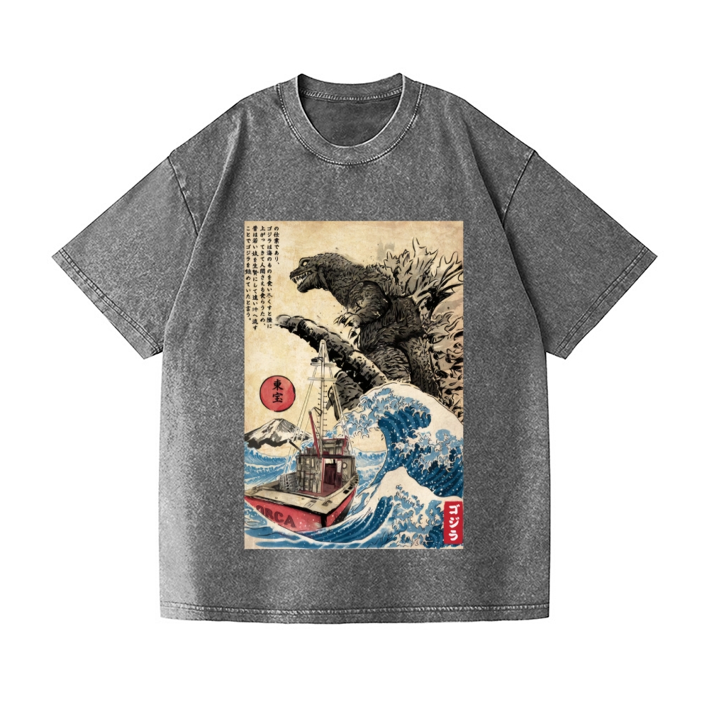 Kaiju Vintage Wash Japanese Design T-Shirt