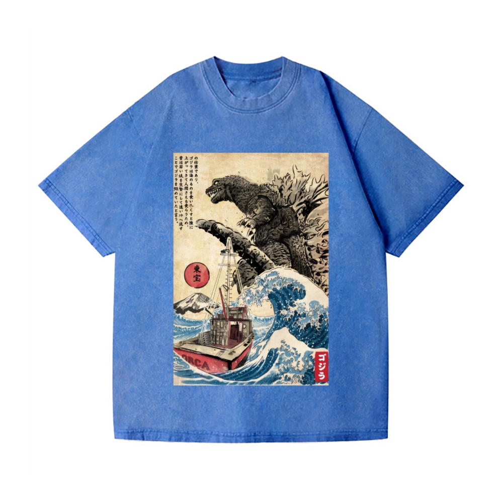 Kaiju Vintage Wash Japanese Design T-Shirt