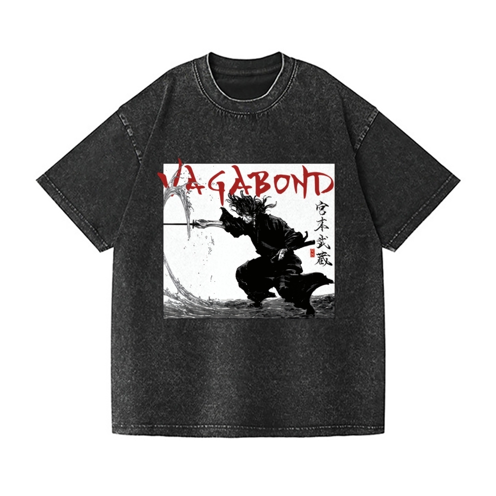 Vagabond Miyamoto Musashi Vintage Wash Japanese Design T-Shirt