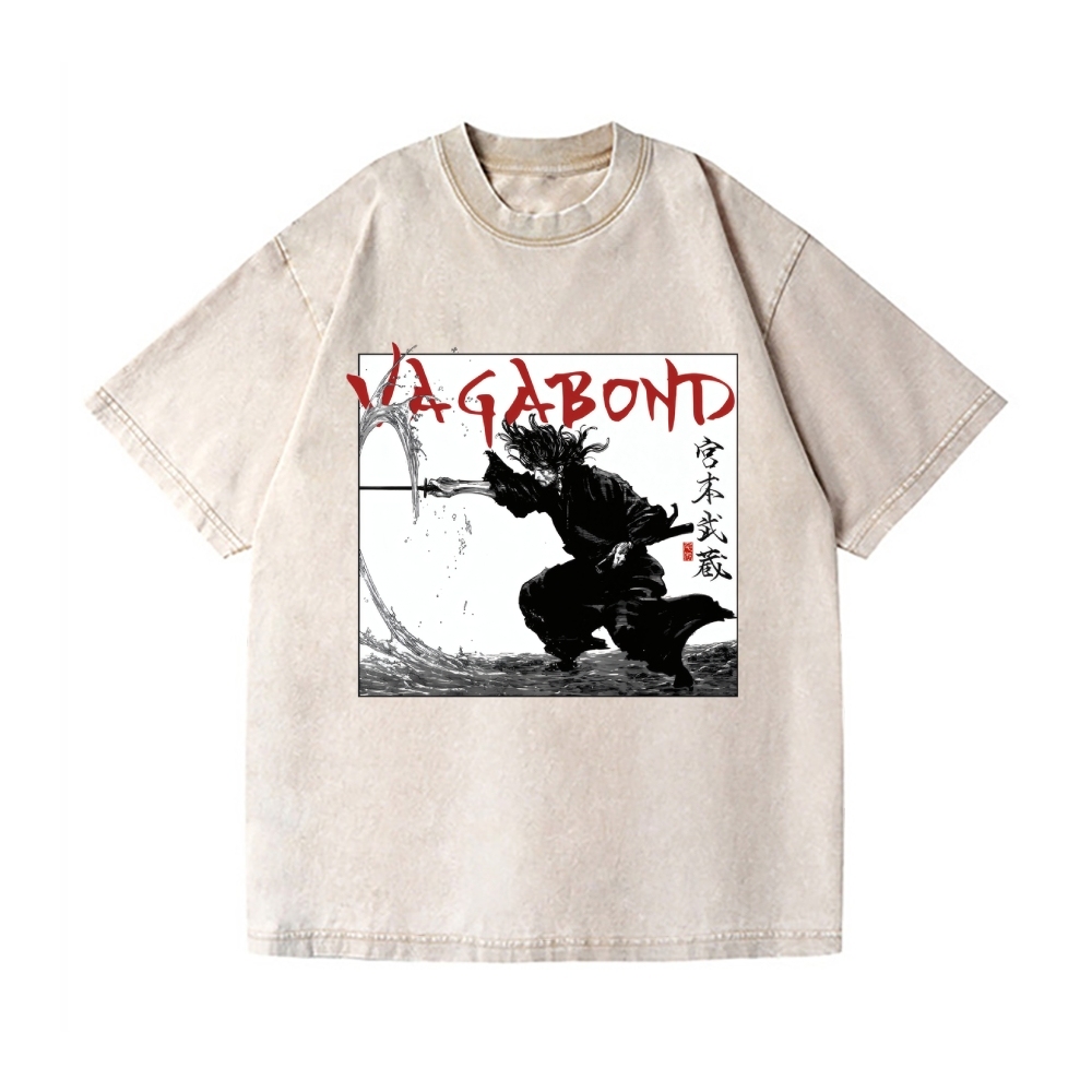 Vagabond Miyamoto Musashi Vintage Wash Japanese Design T-Shirt