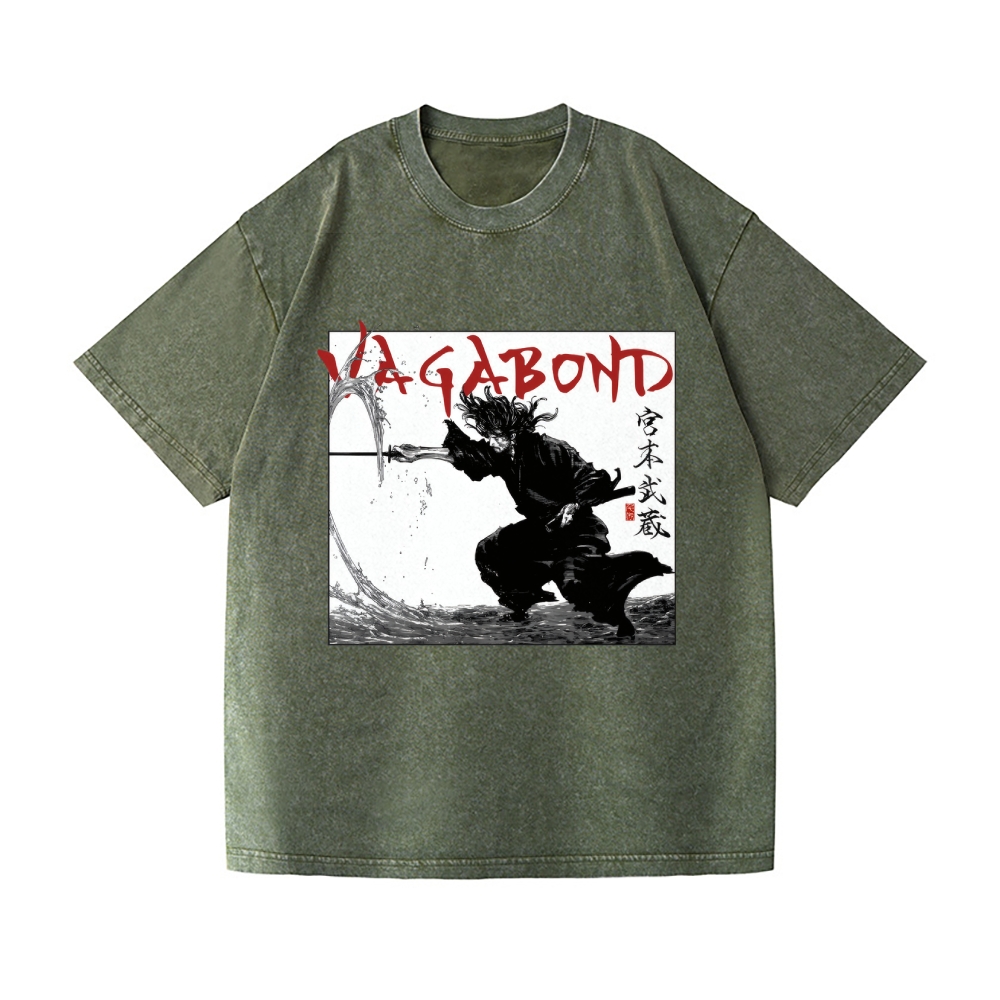 Vagabond Miyamoto Musashi Vintage Wash Japanese Design T-Shirt