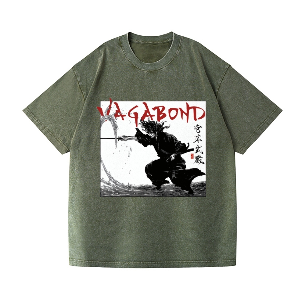 Vagabond Miyamoto Musashi Vintage Wash Japanese Design T-Shirt
