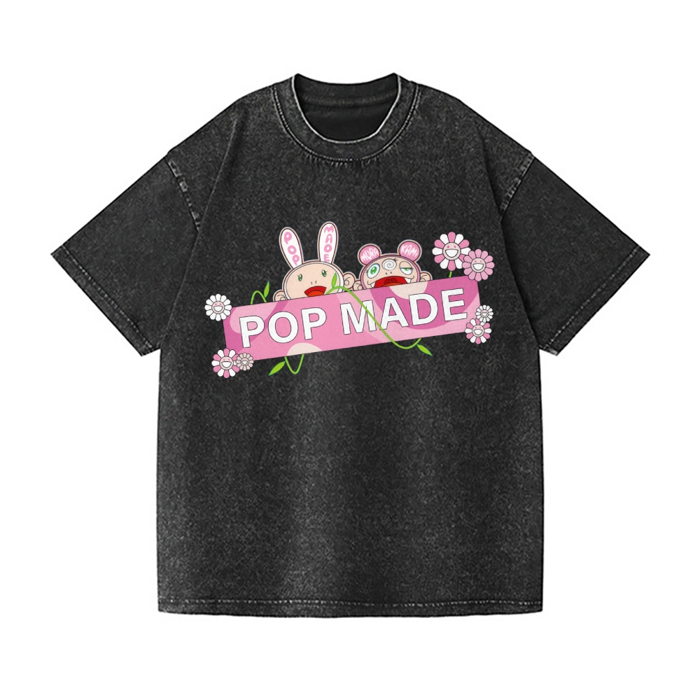 Pop-made Sunflower TM Vintage Wash Japanese Design T-Shirt