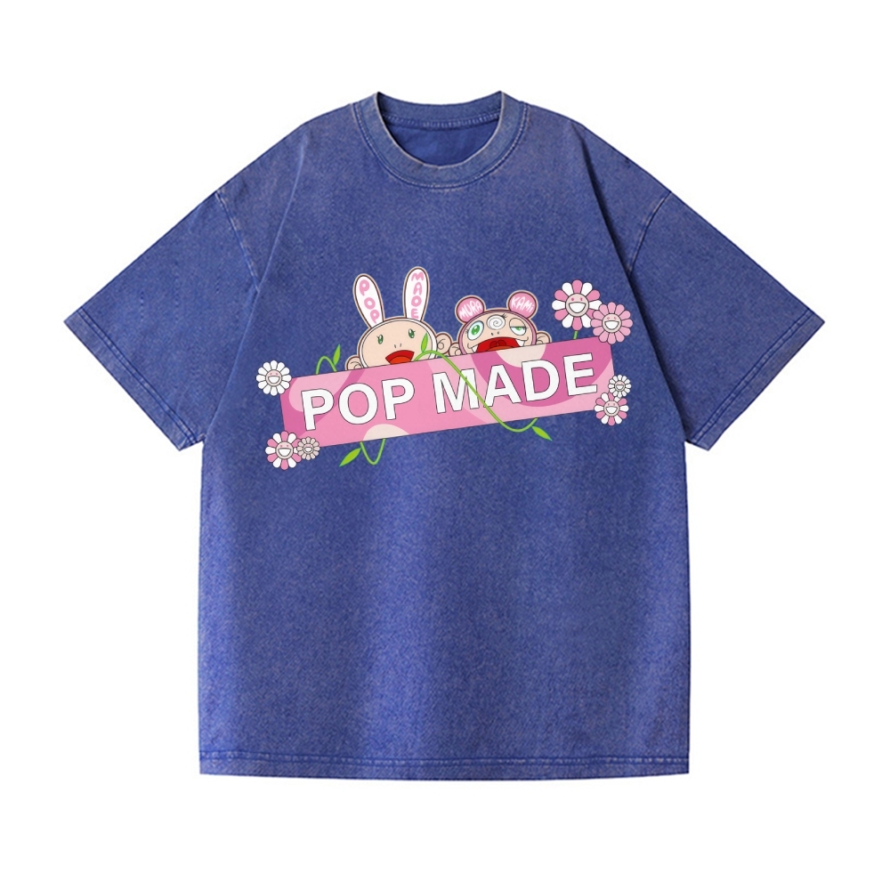 Pop-made Sunflower TM Vintage Wash Japanese Design T-Shirt