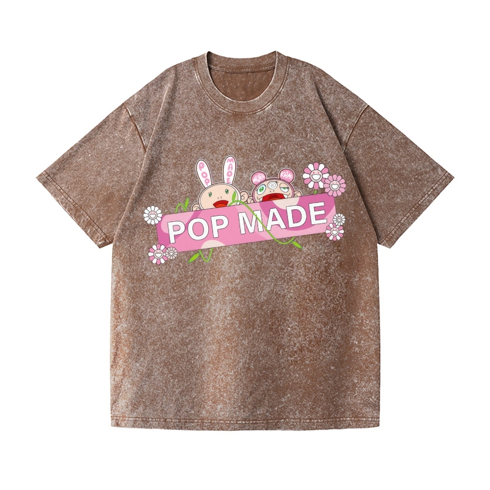 Pop-made Sunflower TM Vintage Wash Japanese Design T-Shirt