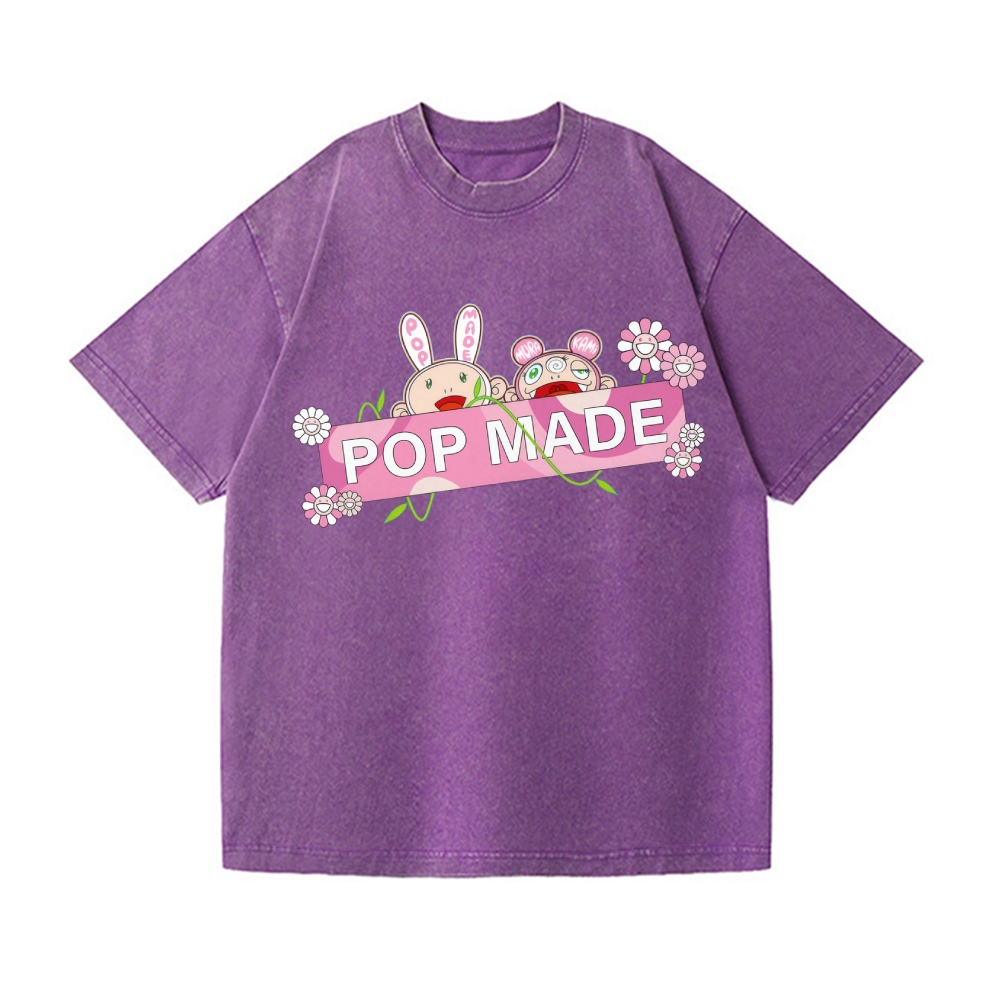 Pop-made Sunflower TM Vintage Wash Japanese Design T-Shirt
