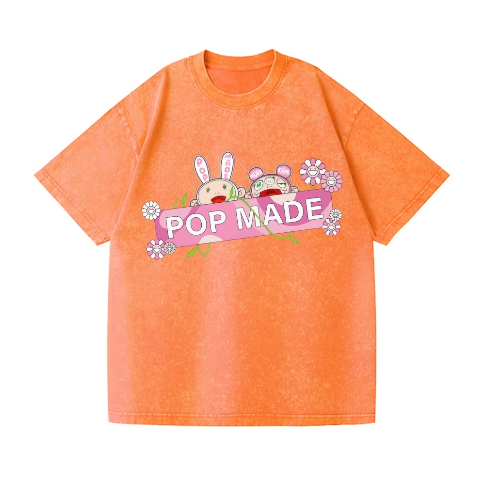 Pop-made Sunflower TM Vintage Wash Japanese Design T-Shirt
