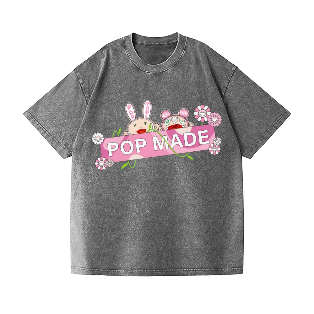 Pop-made Sunflower TM Vintage Wash Japanese Design T-Shirt