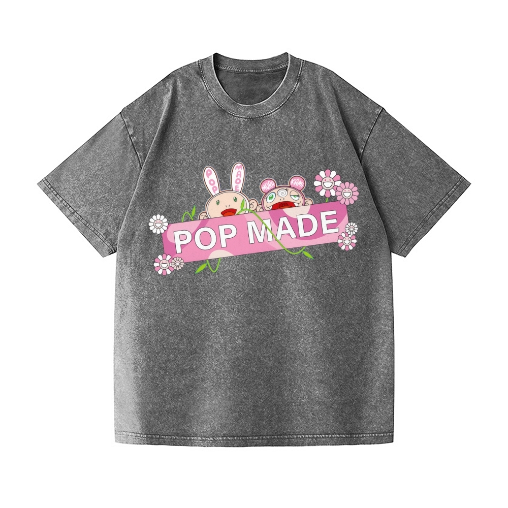 Pop-made Sunflower TM Vintage Wash Japanese Design T-Shirt