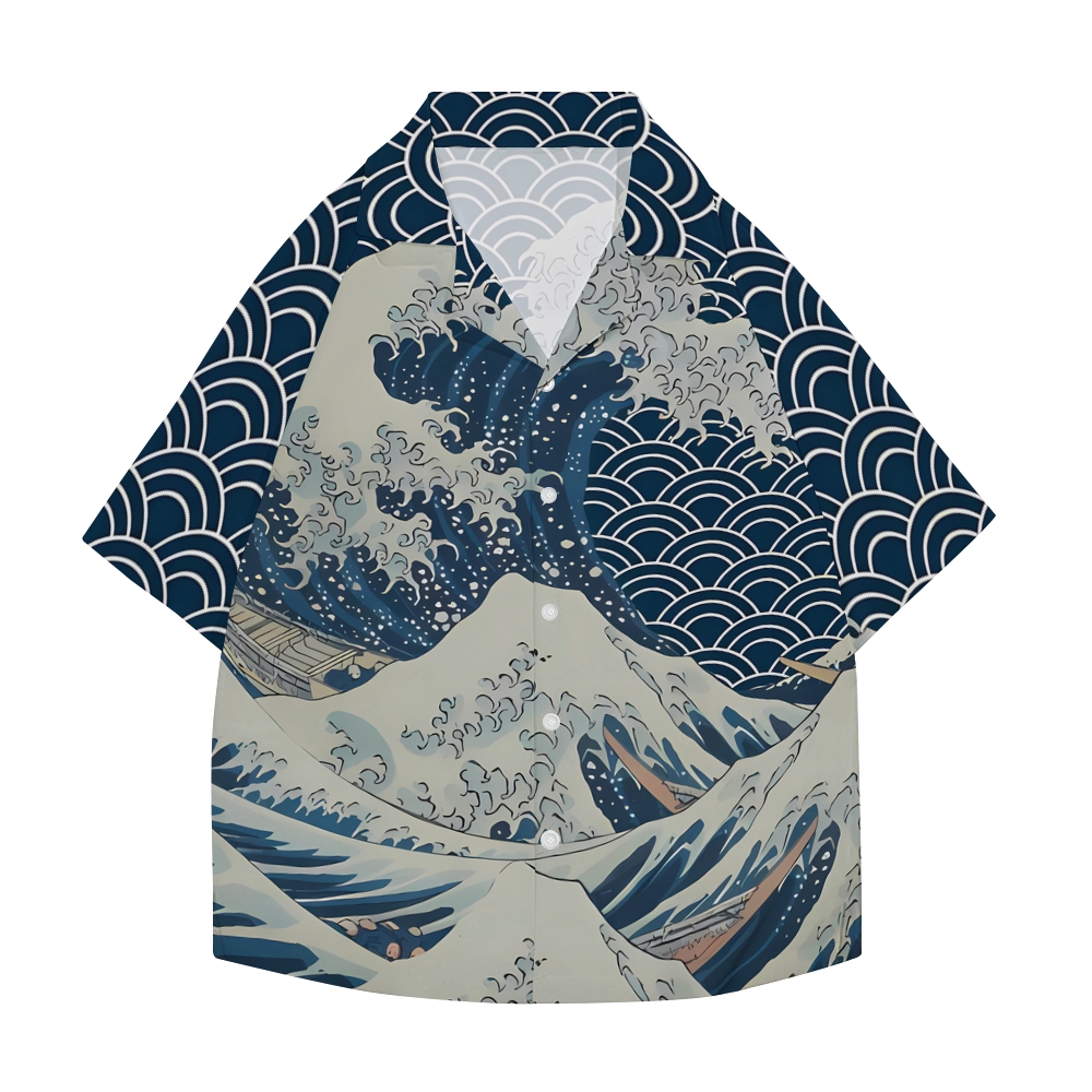 Great Wave Japanese Style Camp Shirt