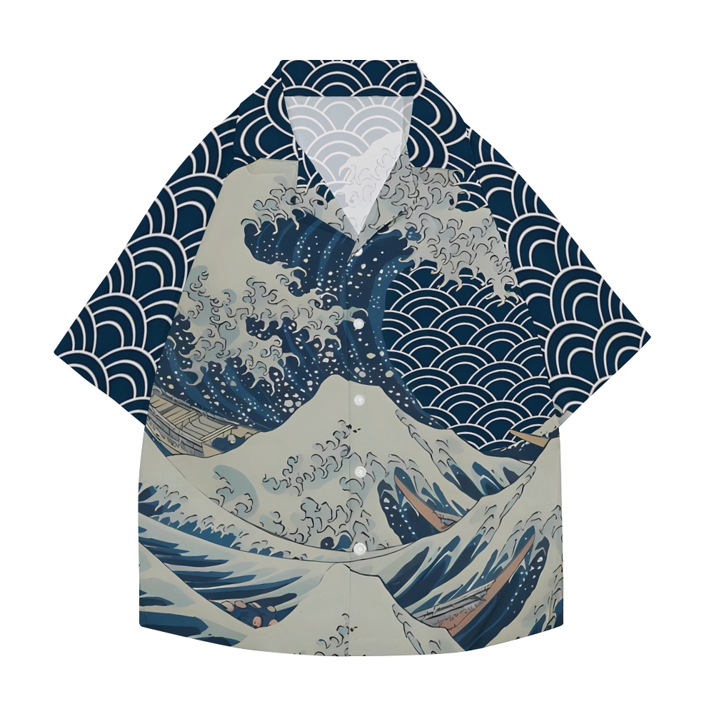 Great Wave Japanese Style Camp Shirt