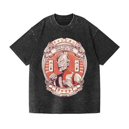 Ultraman Tokyo Fight Club Vintage Wash Japanese Design T-Shirt