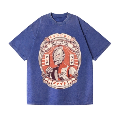 Ultraman Tokyo Fight Club Vintage Wash Japanese Design T-Shirt