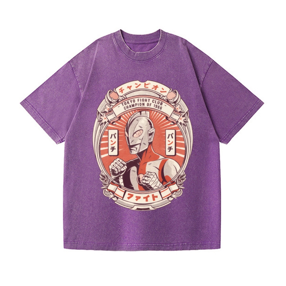 Ultraman Tokyo Fight Club Vintage Wash Japanese Design T-Shirt