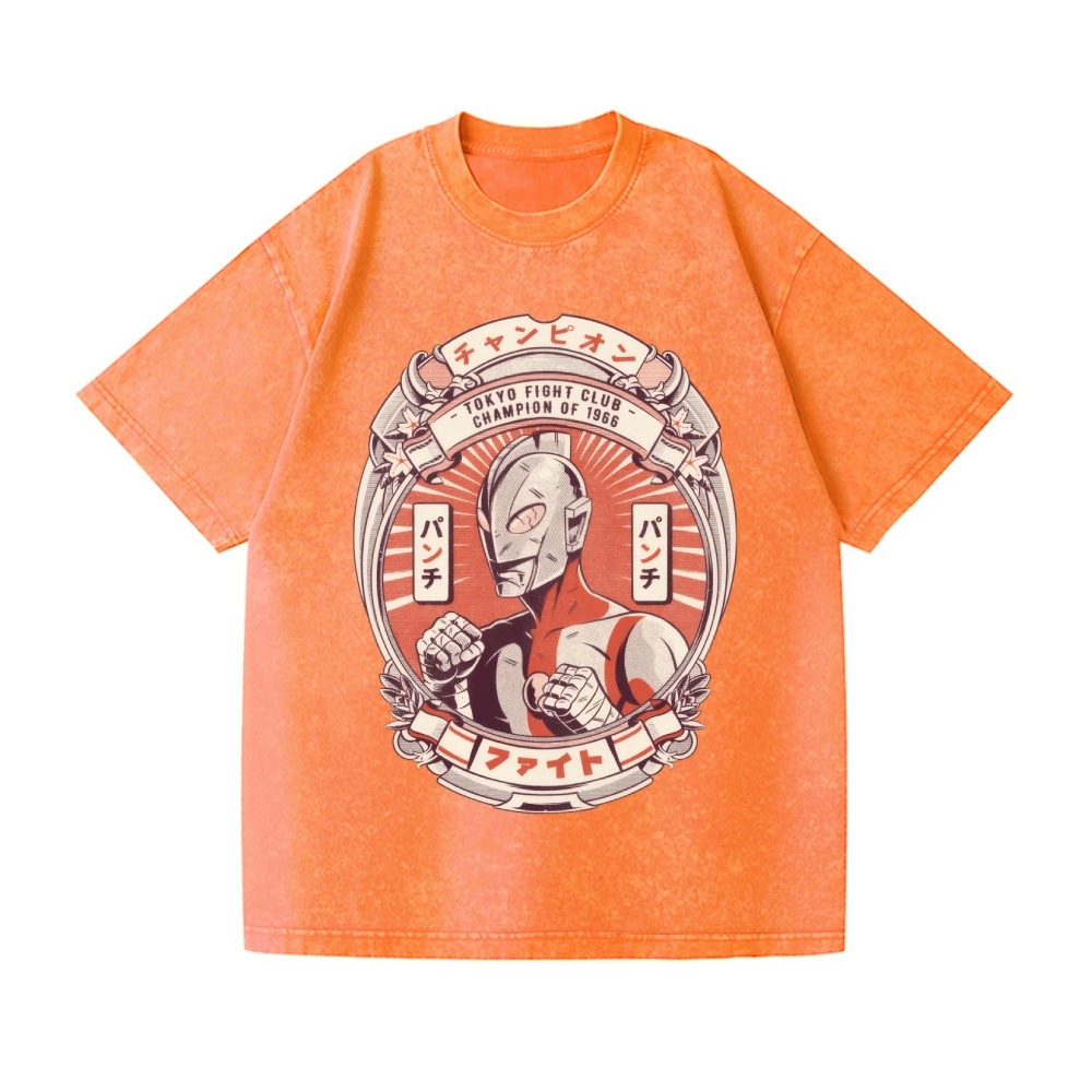 Ultraman Tokyo Fight Club Vintage Wash Japanese Design T-Shirt