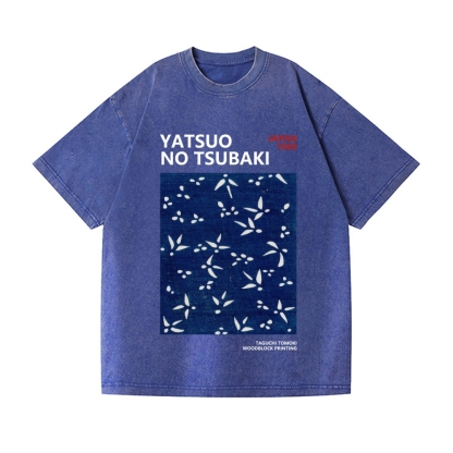 Yatsuo No Tsubaki Vintage Wash Japanese Design T-Shirt