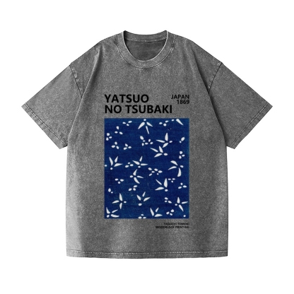 Yatsuo No Tsubaki Vintage Wash Japanese Design T-Shirt