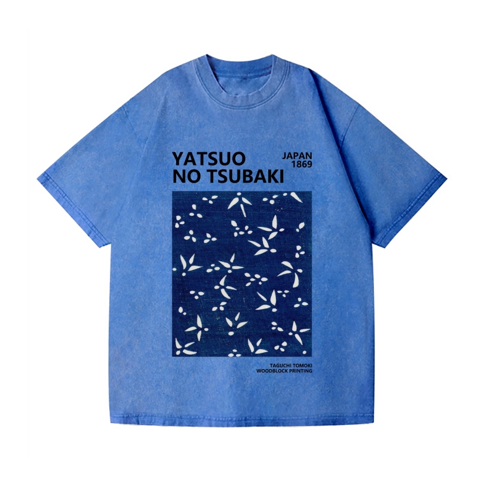Yatsuo No Tsubaki Vintage Wash Japanese Design T-Shirt