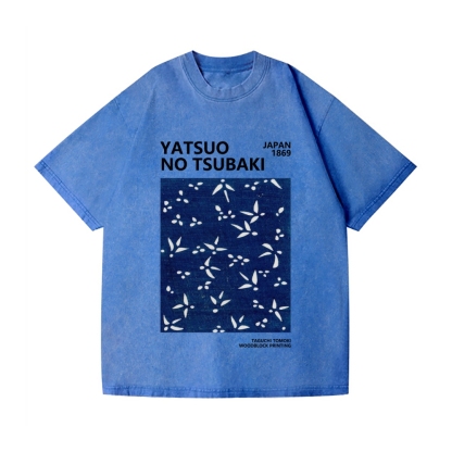 Yatsuo No Tsubaki Vintage Wash Japanese Design T-Shirt