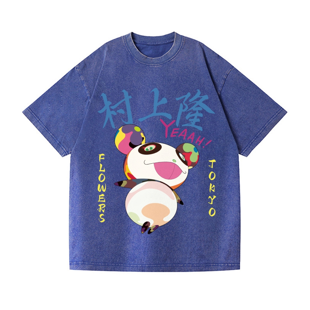Panda Vintage Wash Japanese Design T-Shirt