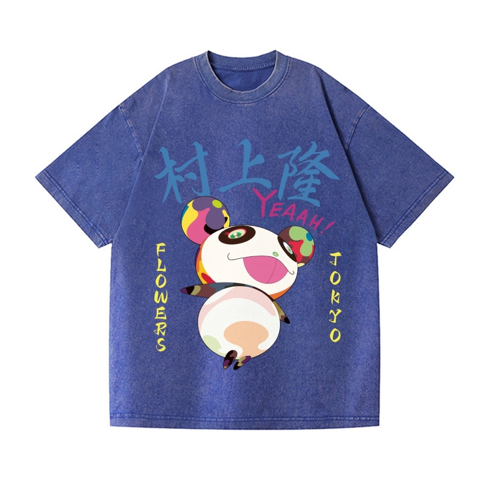 Panda Vintage Wash Japanese Design T-Shirt