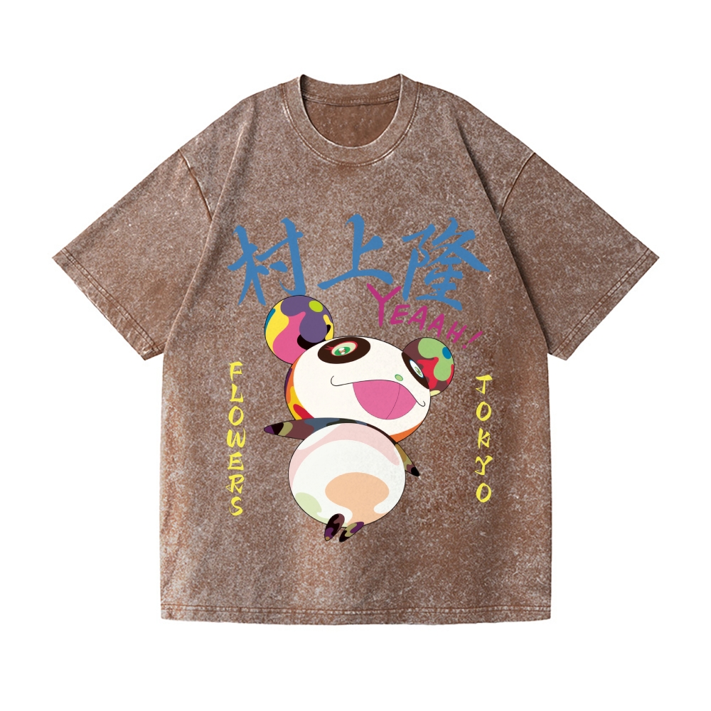 Panda Vintage Wash Japanese Design T-Shirt