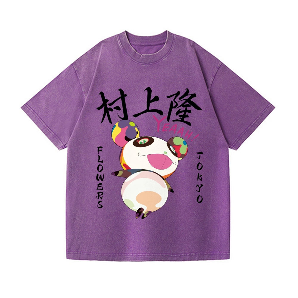 Panda Vintage Wash Japanese Design T-Shirt