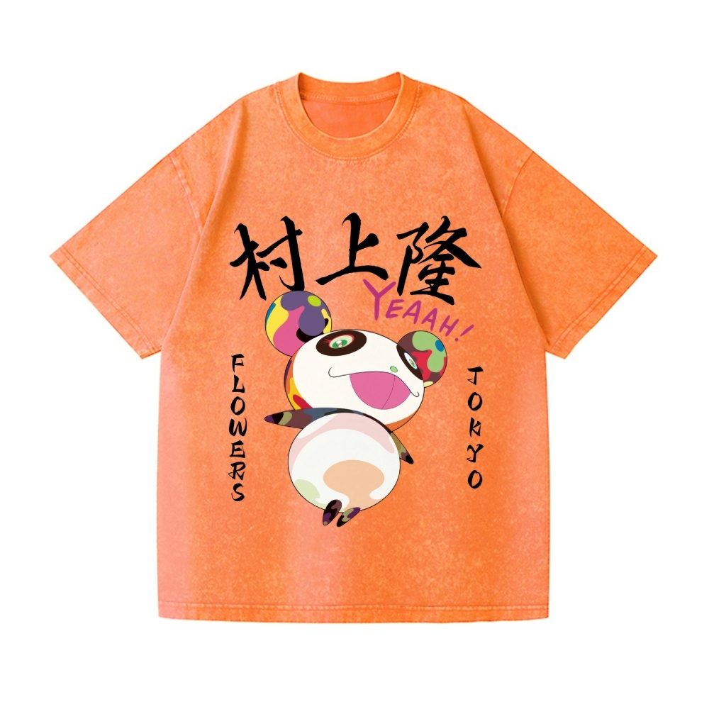 Panda Vintage Wash Japanese Design T-Shirt