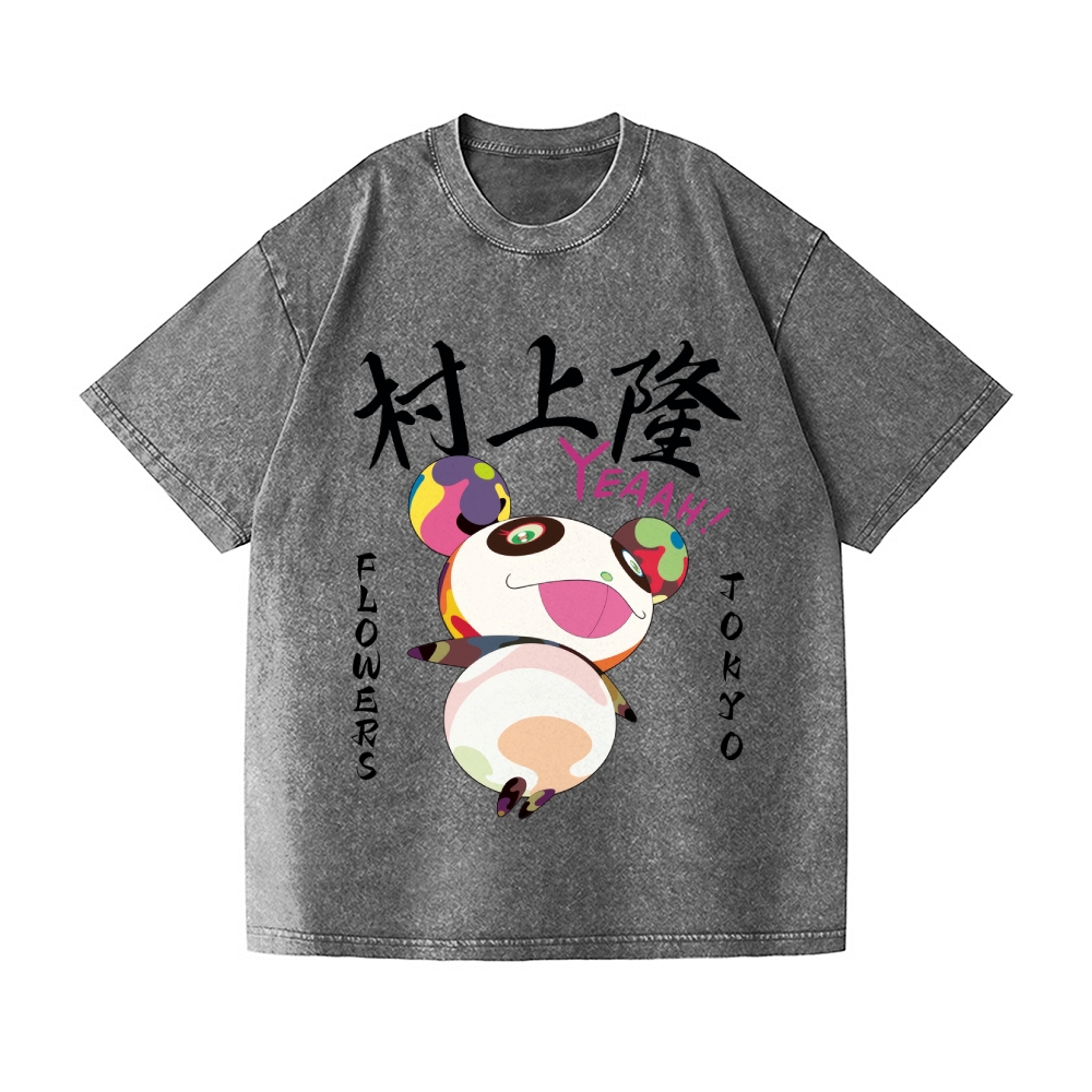 Panda Vintage Wash Japanese Design T-Shirt